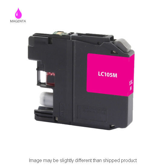 Compatible Brother LC105 Extra High Yield Magenta Ink, 1,200 pages, OEM LC105M (ITC RPLBRLC105M)