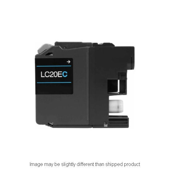 Compatible Brother LC20E Super High Yield Cyan Ink, 1,200 pages, OEM LC20EC (ITC RPLBRLC20EC)