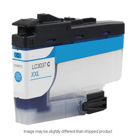 Compatible Brother LC3037 Super High Yield Cyan Ink, 1,500 pages, OEM LC3037C (ITC RPLBRLC3037C)