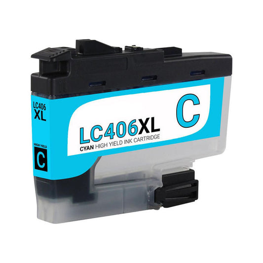 Compatible Brother LC406XL High Yield Cyan Ink, 5,000 pages, OEM LC406XLC (ITC RPLBRLC406XLC)