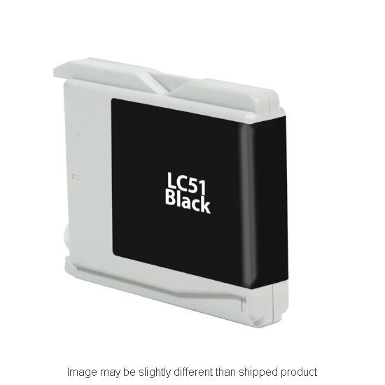 Compatible Brother LC51 Standard Yield Black Ink, 500 pages, OEM LC51BK (ITC RPLBRLC51BK)