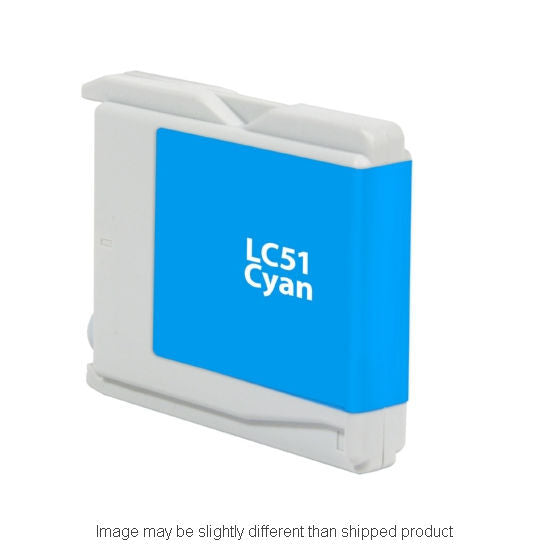 Compatible Brother LC51 Standard Yield Cyan Ink, 400 pages, OEM LC51C (ITC RPLBRLC51C)