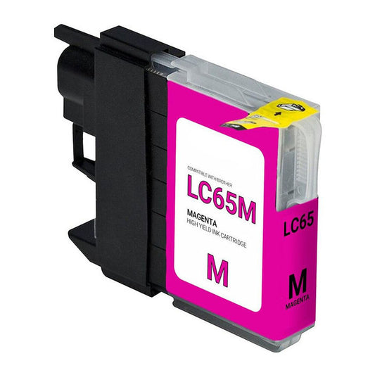 Compatible Brother LC65 High Yield Magenta Ink, 750 pages, OEM LC65M (ITC RPLBRLC65M)