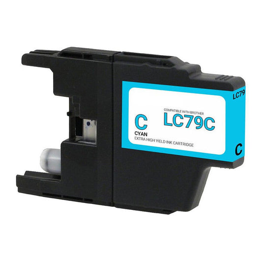 Compatible Brother LC79 Extra High Yield Cyan Ink, 1,200 pages, OEM LC79C (ITC RPLBRLC79C)