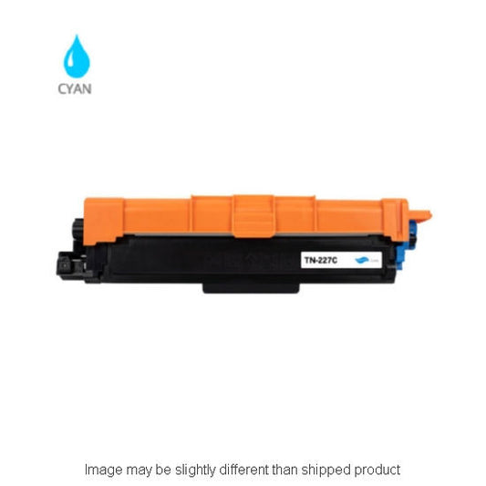 Compatible Brother TN227 High Yield Cyan Toner, 2,300 pages, OEM TN227C (ITC RPLBRTN227C)