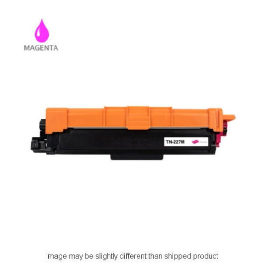 Compatible Brother TN227 High Yield Magenta Toner, 2,300 pages, OEM TN227M (ITC RPLBRTN227M)