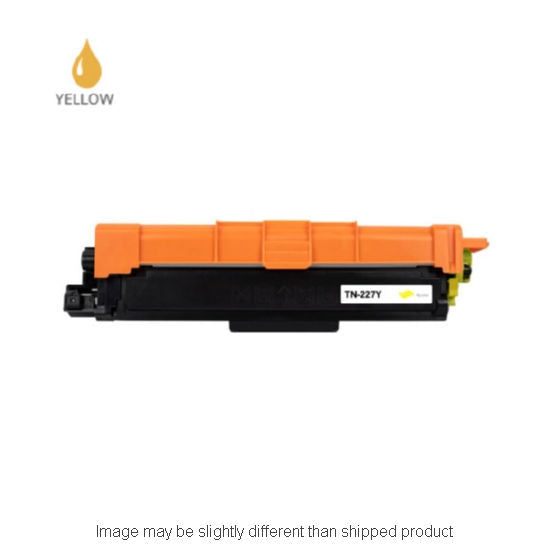 Compatible Brother TN227 High Yield Yellow Toner, 2,300 pages, OEM TN227Y (ITC RPLBRTN227Y)