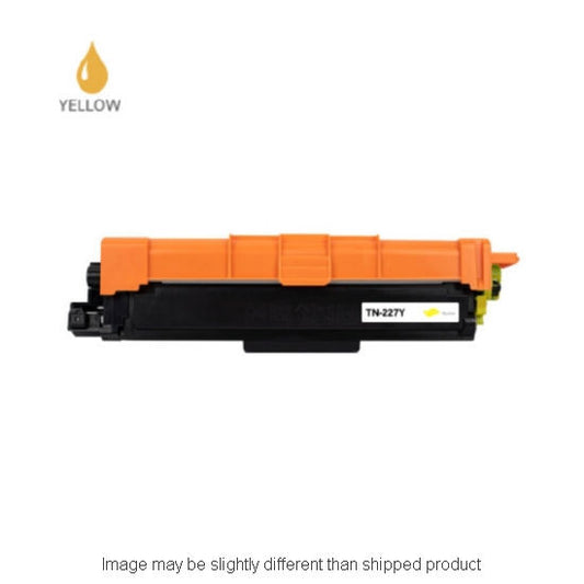 Compatible Brother TN227 High Yield Yellow Toner, 2,300 pages, OEM TN227Y (ITC RPLBRTN227Y)