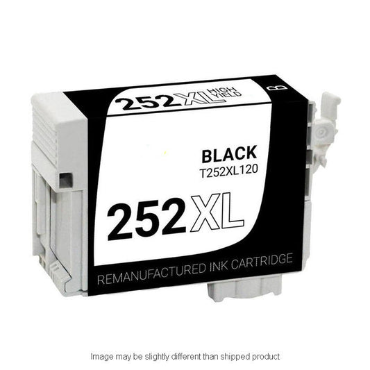 Remanufactured Epson T252XL120 High Yield Black Ink, 1,100 pages, OEM T252XL120S (ITC RPLEPT252XL120R)