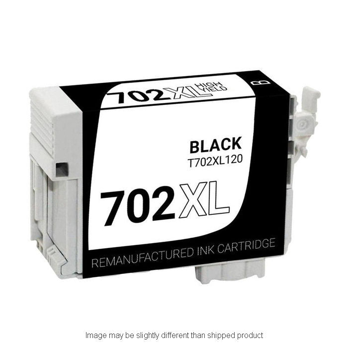 Remanufactured Epson T702XL120 High Yield Black Ink, 1,100 pages, OEM T702XL120S (ITC RPLEPT702XL120R)
