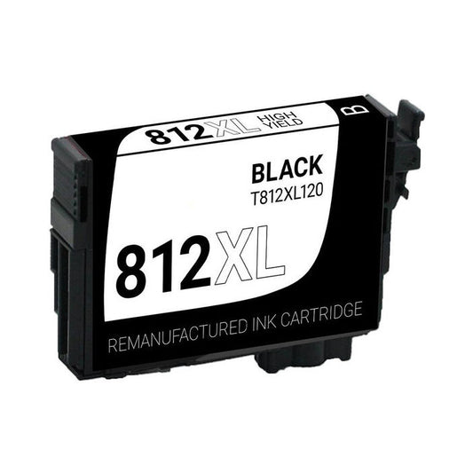 Remanufactured Epson T812XL120 High Yield Black Ink, 1,100 pages, OEM T812XL120S (ITC RPLEPT812XL120R)