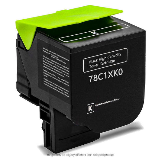 Remanufactured Lexmark 78C1XK0 Extra High Yield TAA Black Toner, 8,500 pages (ITC RPLLX78C1XK0RT)