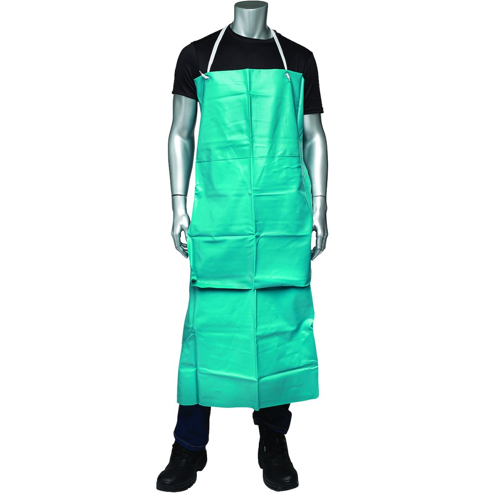PIP 20 MIL 35X45" Apron W/STOMACH Patch-green, 12 Pairs/Dozen