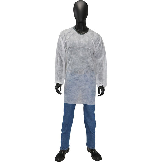 PIP .65OZ SBP Pullover Poultry Smock Elas Wrist, 50/Case