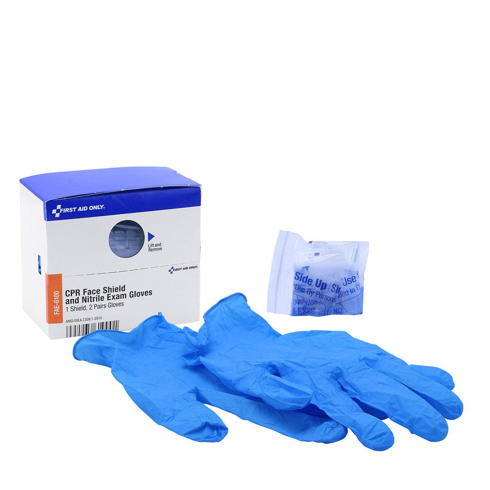 SmartCompliance Refill CPR Face Shield & Nitrile Gloves, 1 Shield, 4 Gloves per Box