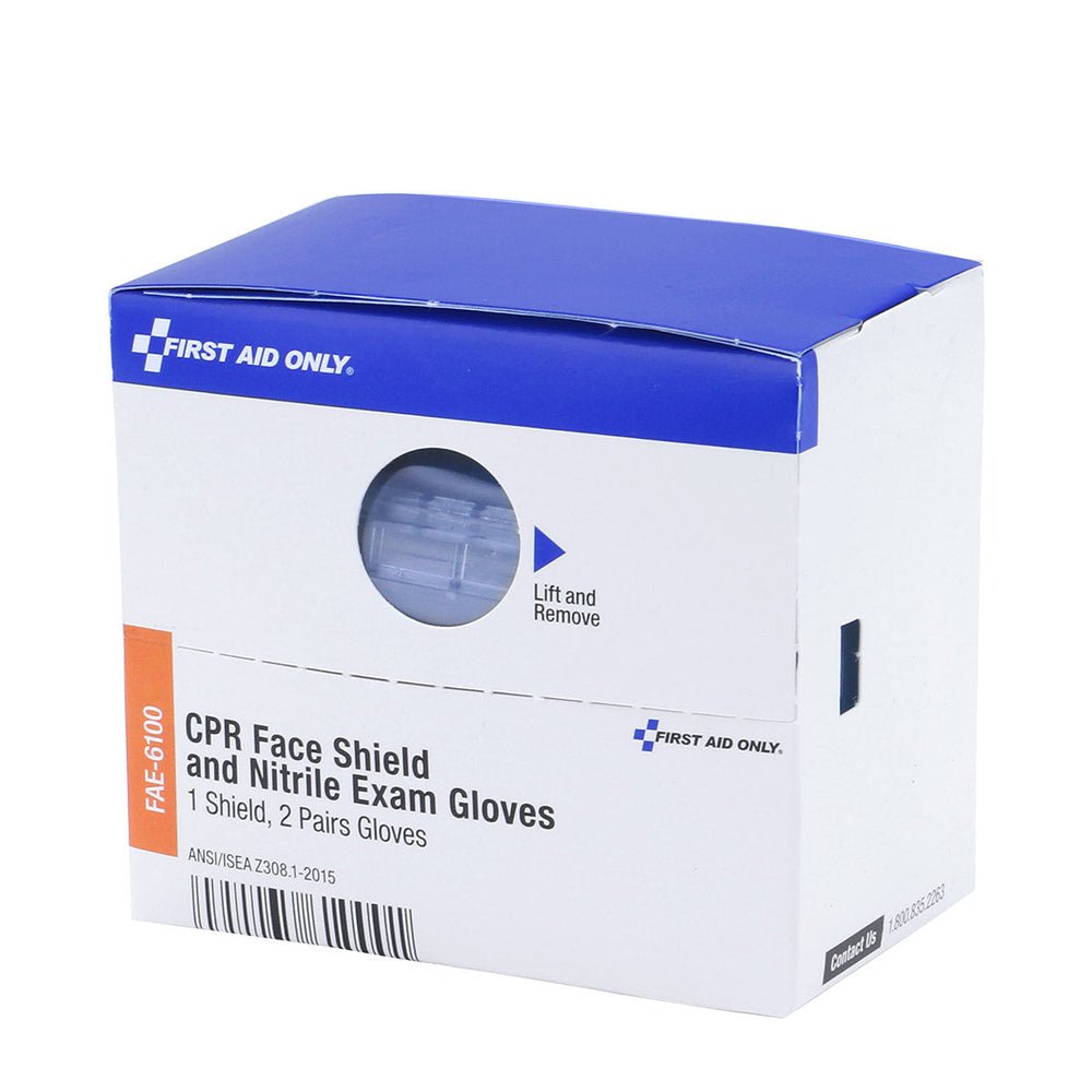 SmartCompliance Refill CPR Face Shield & Nitrile Gloves, 1 Shield, 4 Gloves per Box