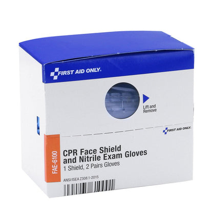 SmartCompliance Refill CPR Face Shield & Nitrile Gloves, 1 Shield, 4 Gloves per Box