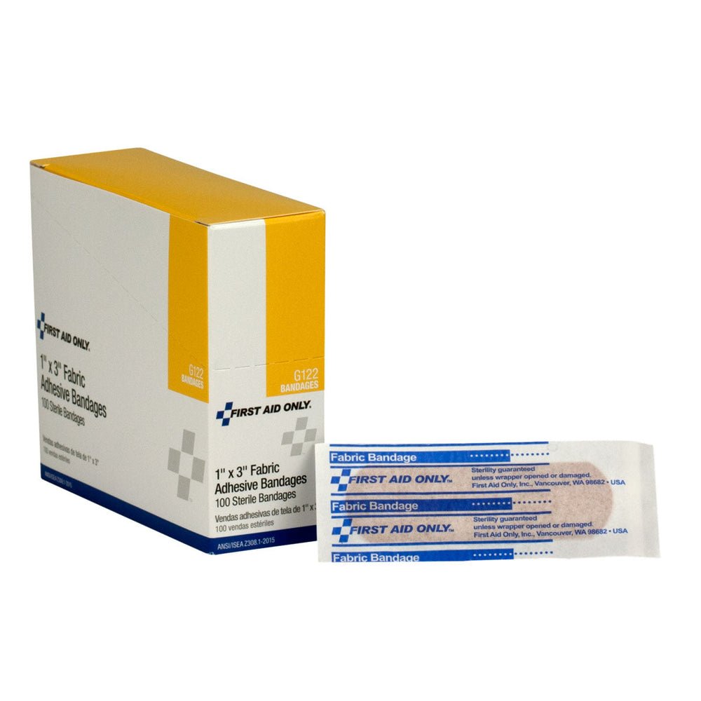 First Aid Only 1"x3" Fabric Bandages, 100 Per Box