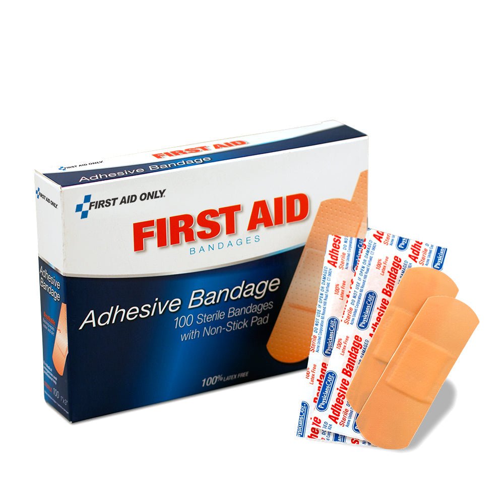 First Aid Only 1"x3" Plastic Bandages, 100 per Box