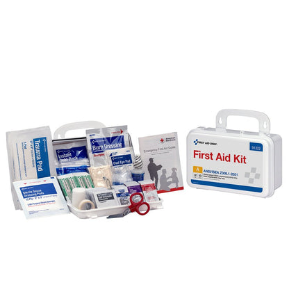 First Aid Only 10 Person ANSI A Plastic First Aid Kit, ANSI 2021 Compliant