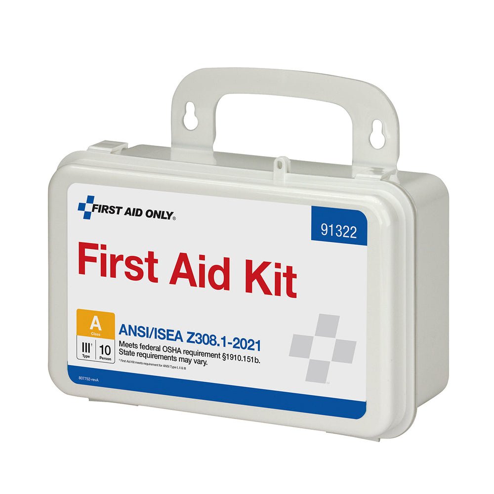 First Aid Only 10 Person ANSI A Plastic First Aid Kit, ANSI 2021 Compliant