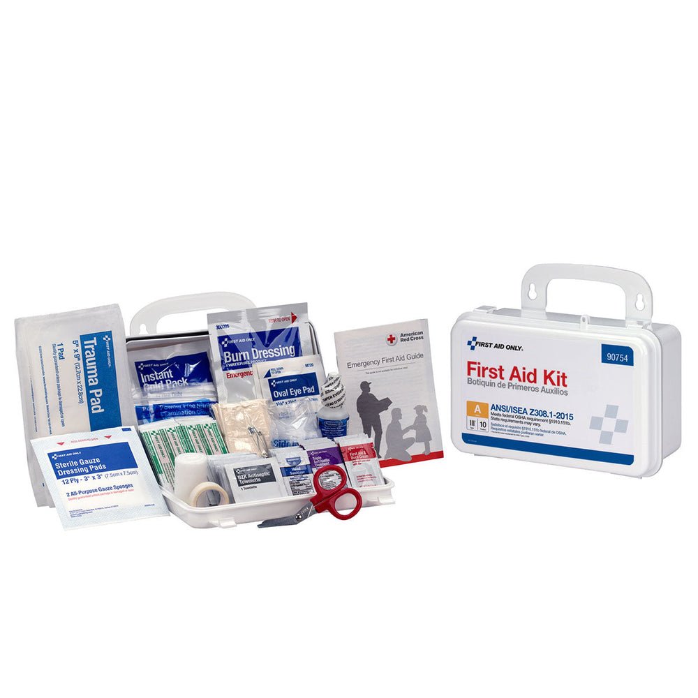 First Aid Only 10 Person Bulk Plastic ANSI A, First Aid Kit, ANSI 2015 Compliant