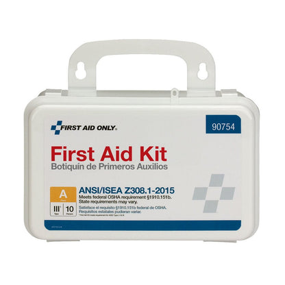 First Aid Only 10 Person Bulk Plastic ANSI A, First Aid Kit, ANSI 2015 Compliant