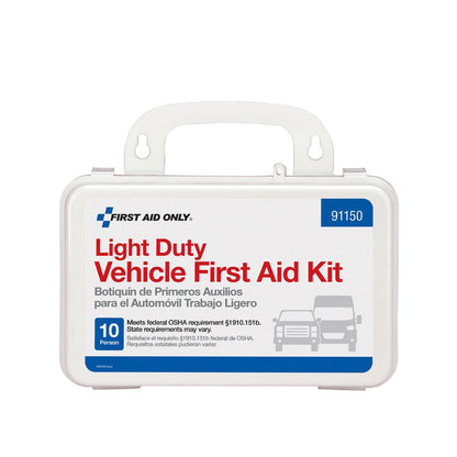 First Aid Only 10-Person Plastic Light Duty Vehicle First Aid Kit, OSHA Compliant