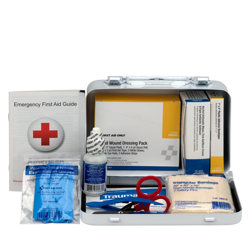 First Aid Only 10 Person Vehicle First Aid Kit, Weatherproof Steel Case