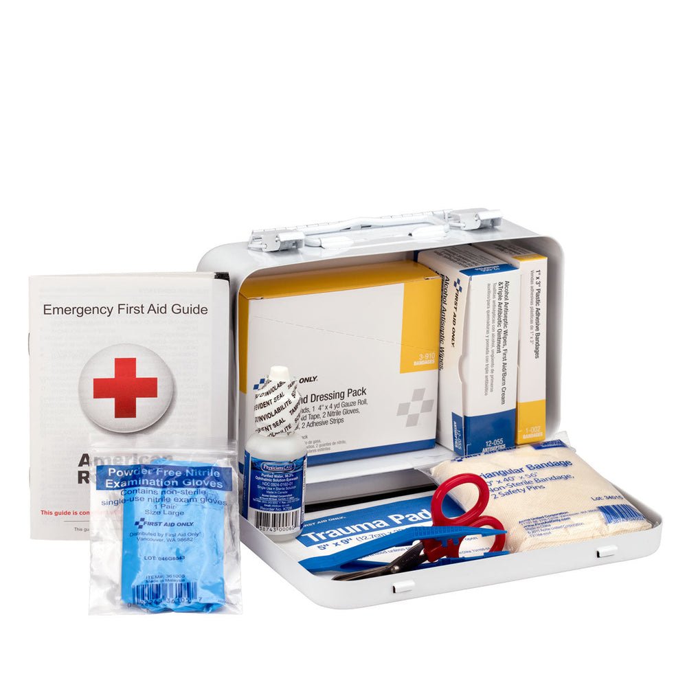 First Aid Only 10 Person Vehicle First Aid Kit, Weatherproof Steel Case