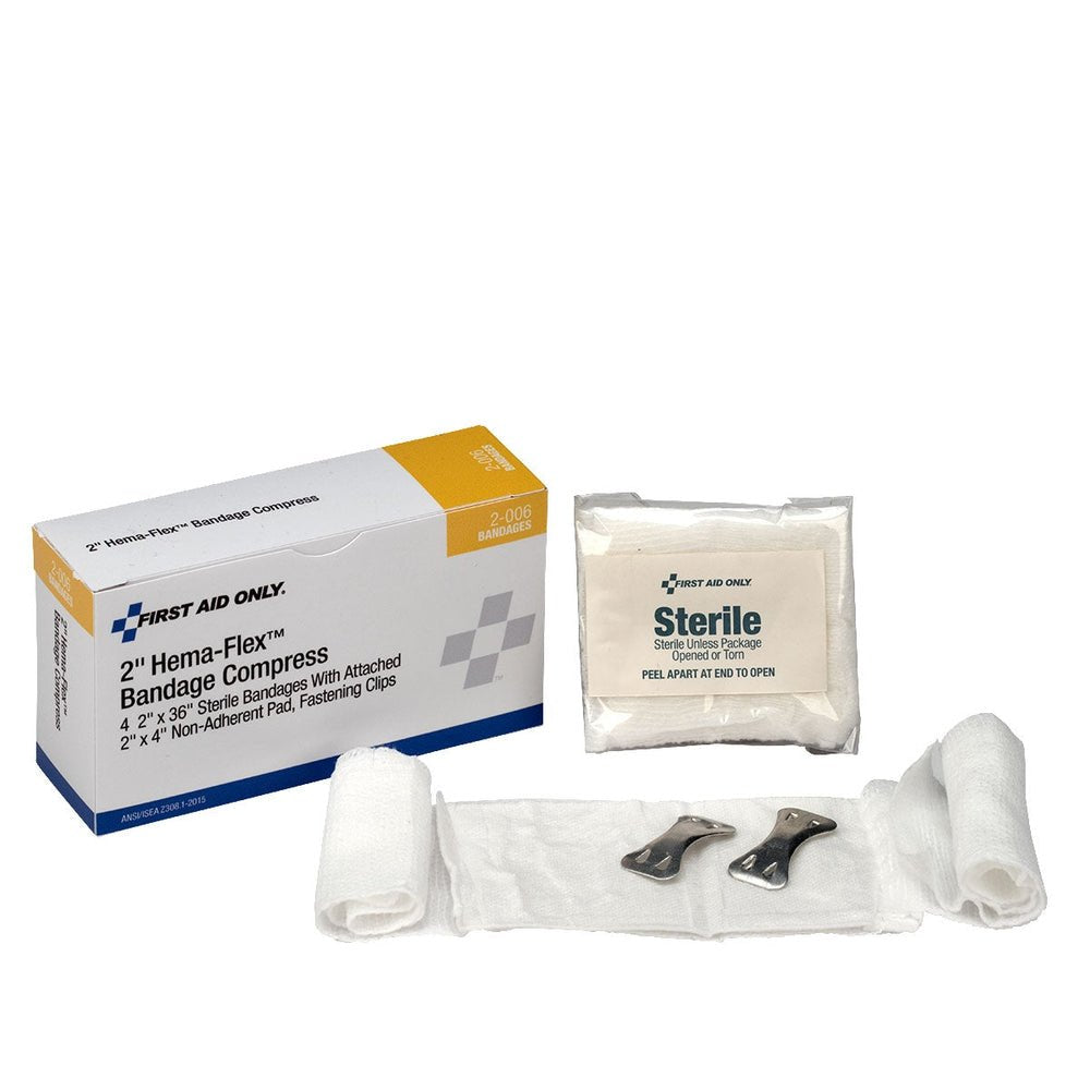 First Aid Only 2" Hema-Flex Bandage Compress, 4 Per Box