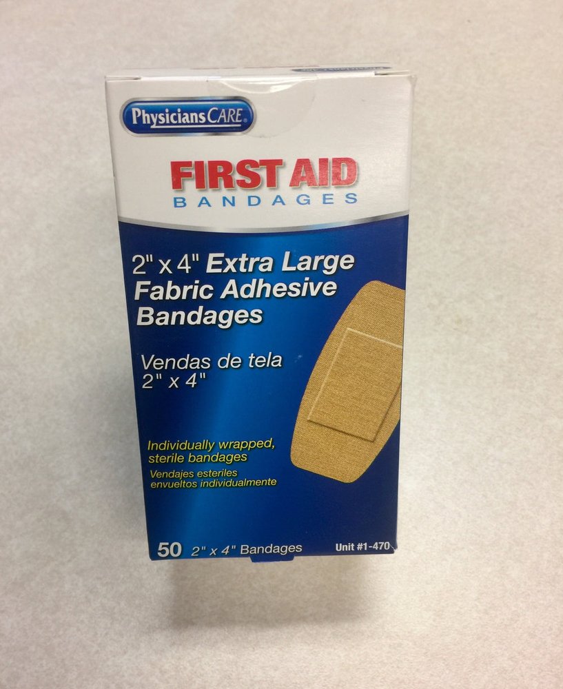 First Aid Only 2" x 4" X-Large Fabric Bandages 50 Per Box