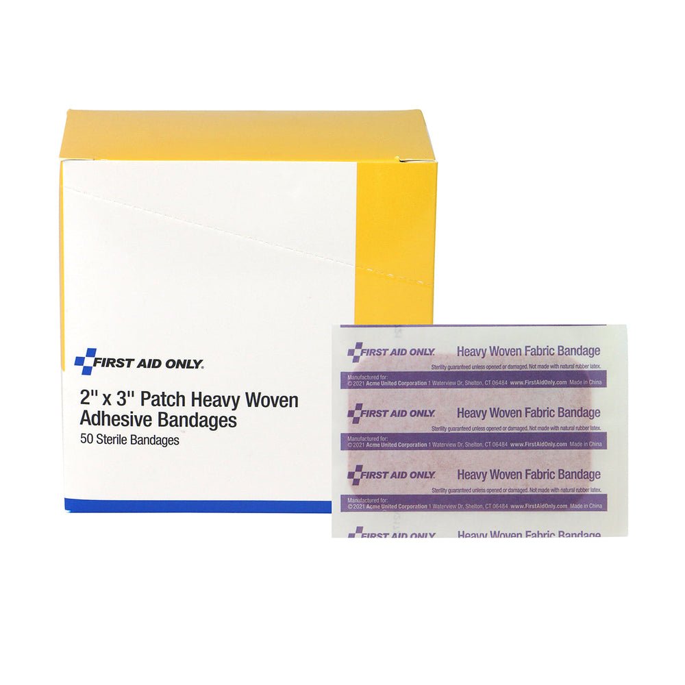 First Aid Only 2" x 3" Heavy Woven XL Bandages, 50 Per Box