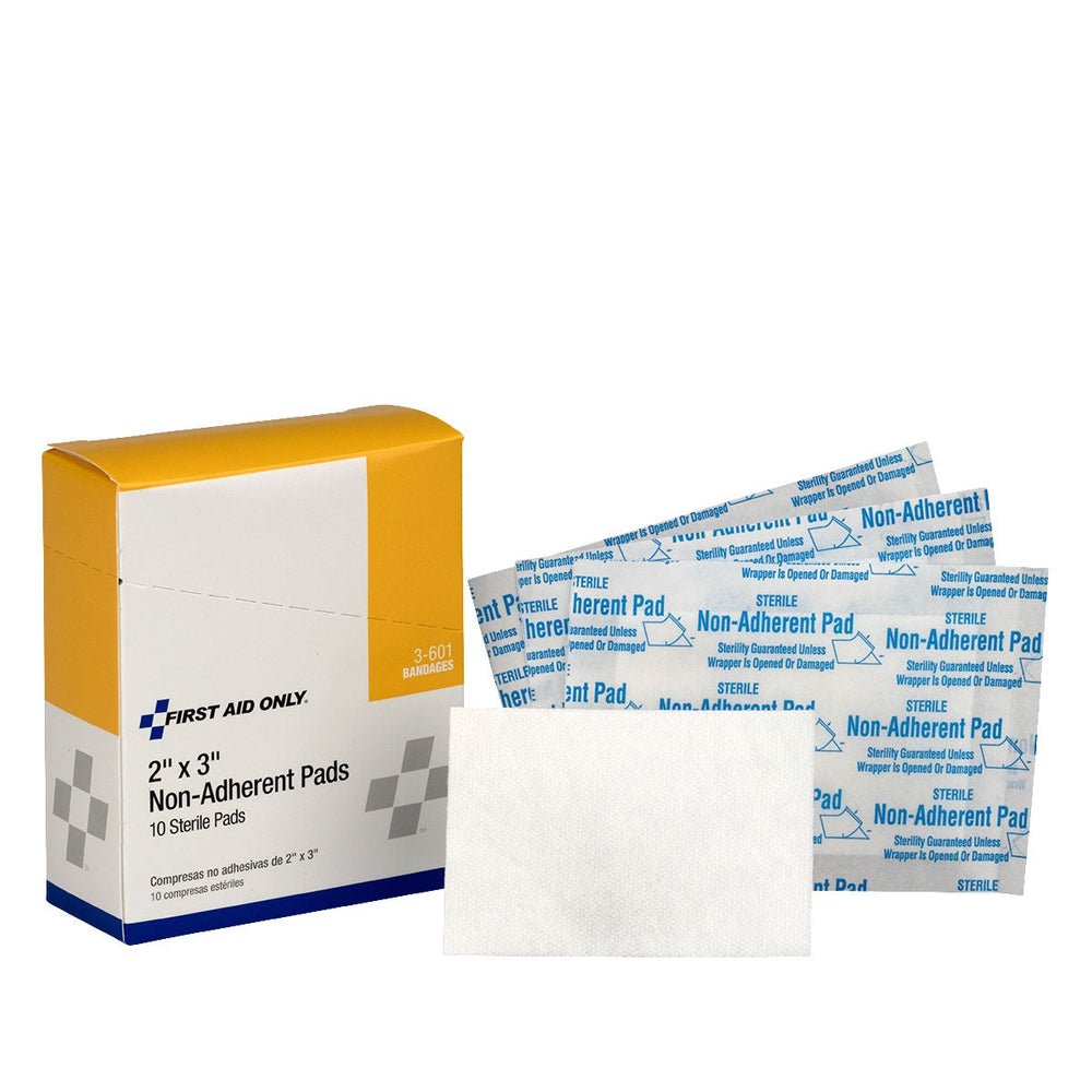 First Aid Only 2"x3" Non-Adherent Pads, 10 Per Box