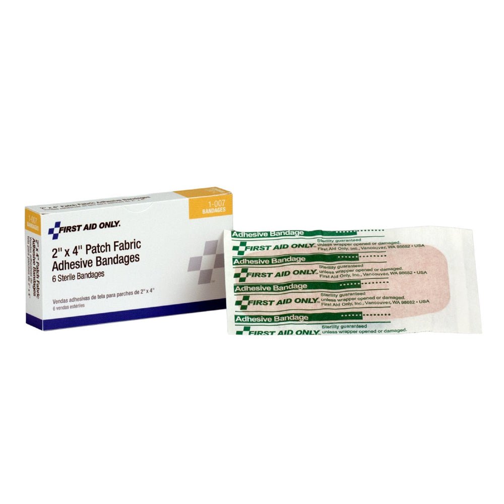 First Aid Only 2"x4" Fabric Bandages, 6 Per Box