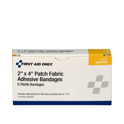 First Aid Only 2"x4" Fabric Bandages, 6 Per Box