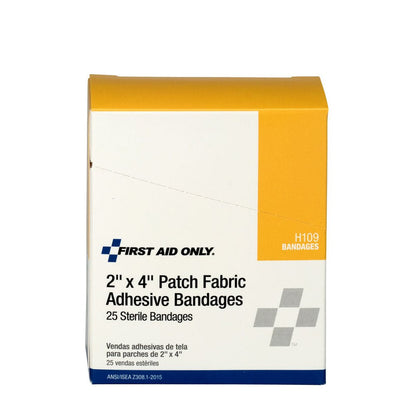 First Aid Only 2" x 4" Fabric Adhesive Bandages, 25 per Box