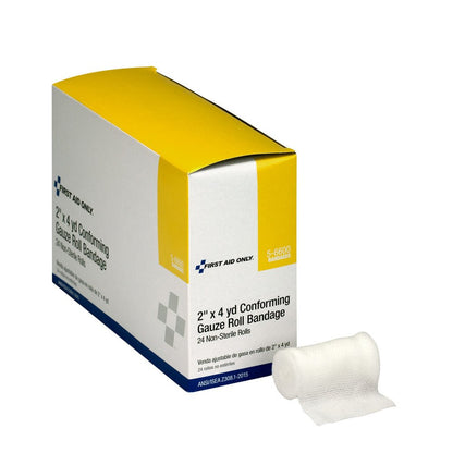 First Aid Only 2"x 5 yd. Conforming Gauze Non-Sterile, 24 Per Box