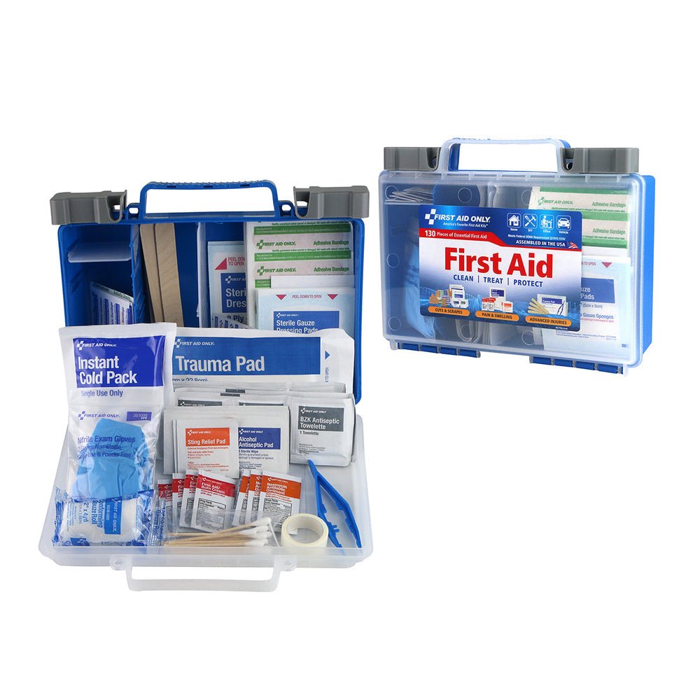 First Aid Only 25-Person Clear Front Plastic First Aid Kit, 130 pieces, OSHA Compliant