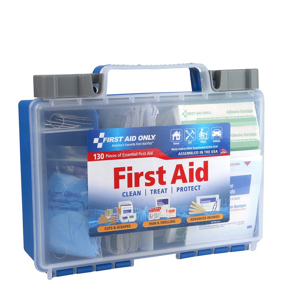 First Aid Only 25-Person Clear Front Plastic First Aid Kit, 130 pieces, OSHA Compliant