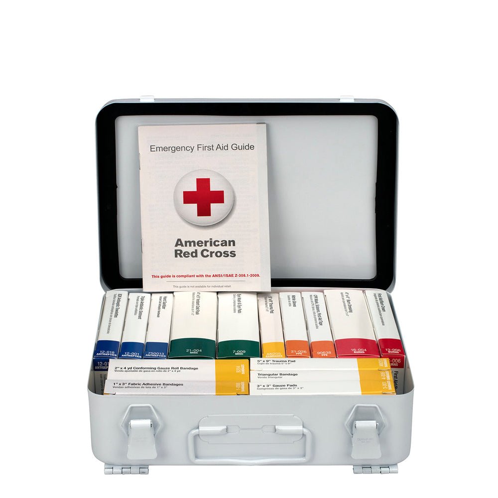 First Aid Only 25 Person ANSI A 16 Unit Metal First Aid Kit, ANSI 2021 Compliant