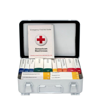 First Aid Only 25 Person ANSI A 16 Unit Metal First Aid Kit, ANSI 2021 Compliant
