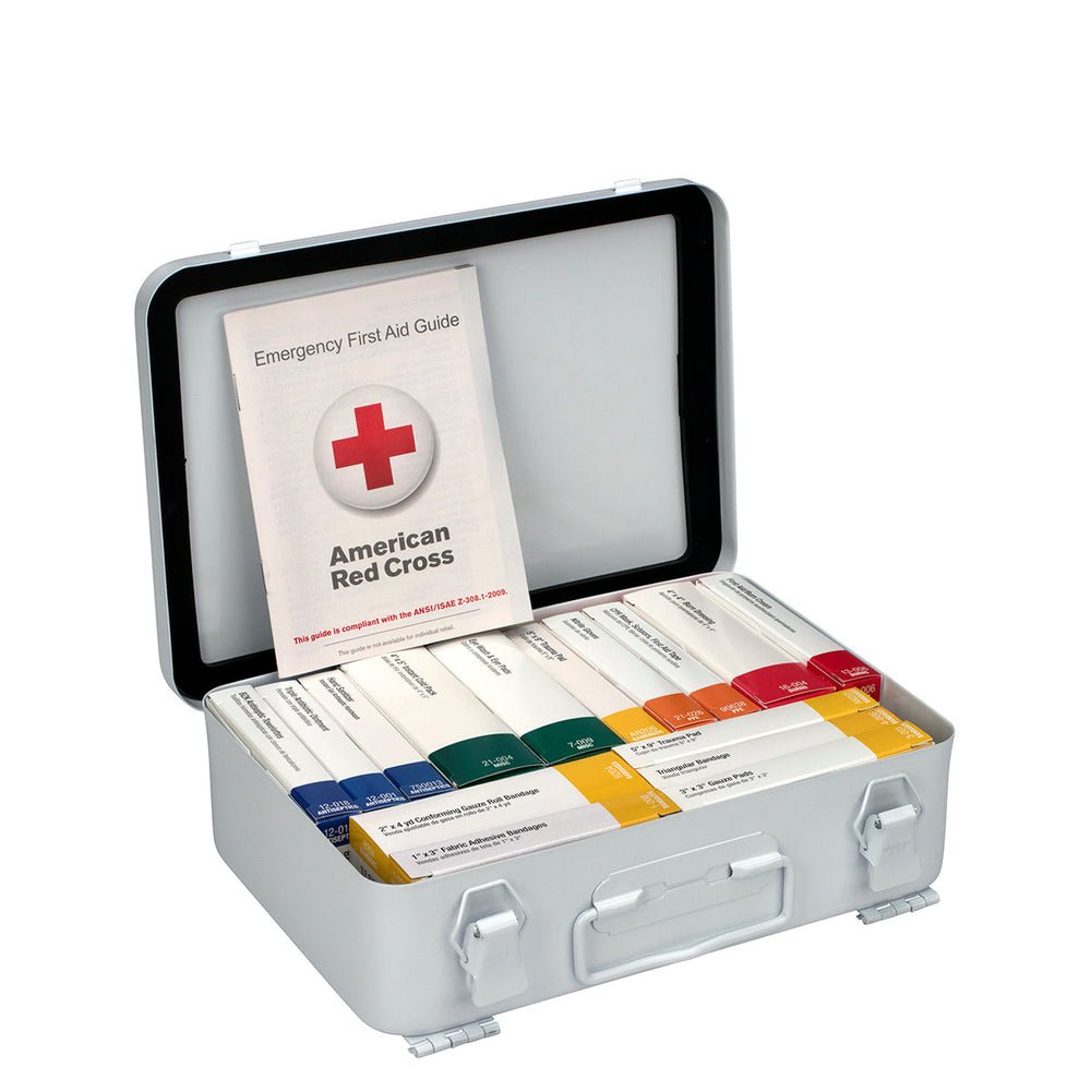 First Aid Only 25 Person ANSI A 16 Unit Metal First Aid Kit, ANSI 2021 Compliant
