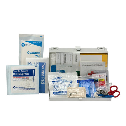 First Aid Only 25 Person ANSI A Contractor Metal First Aid Kit, ANSI 2021 Compliant