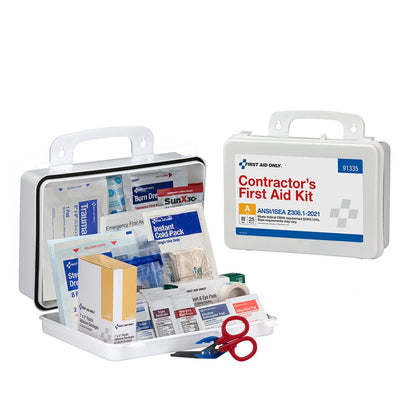 First Aid Only 25 Person ANSI A Contractor Plastic First Aid Kit, ANSI 2021 Compliant