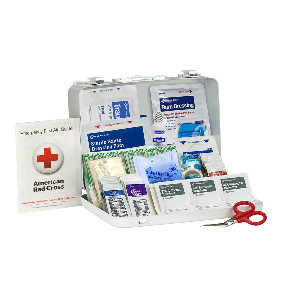 First Aid Only 25 Person ANSI A Metal First Aid Kit, ANSI 2021 Compliant