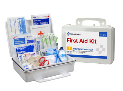 First Aid Only 25 Person ANSI A Plastic First Aid Kit, ANSI 2021 Compliant