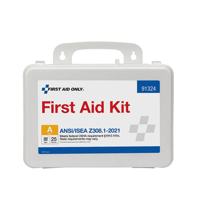 First Aid Only 25 Person ANSI A Plastic First Aid Kit, ANSI 2021 Compliant