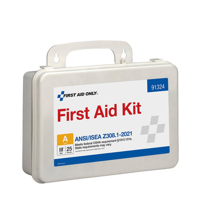 First Aid Only 25 Person ANSI A Plastic First Aid Kit, ANSI 2021 Compliant