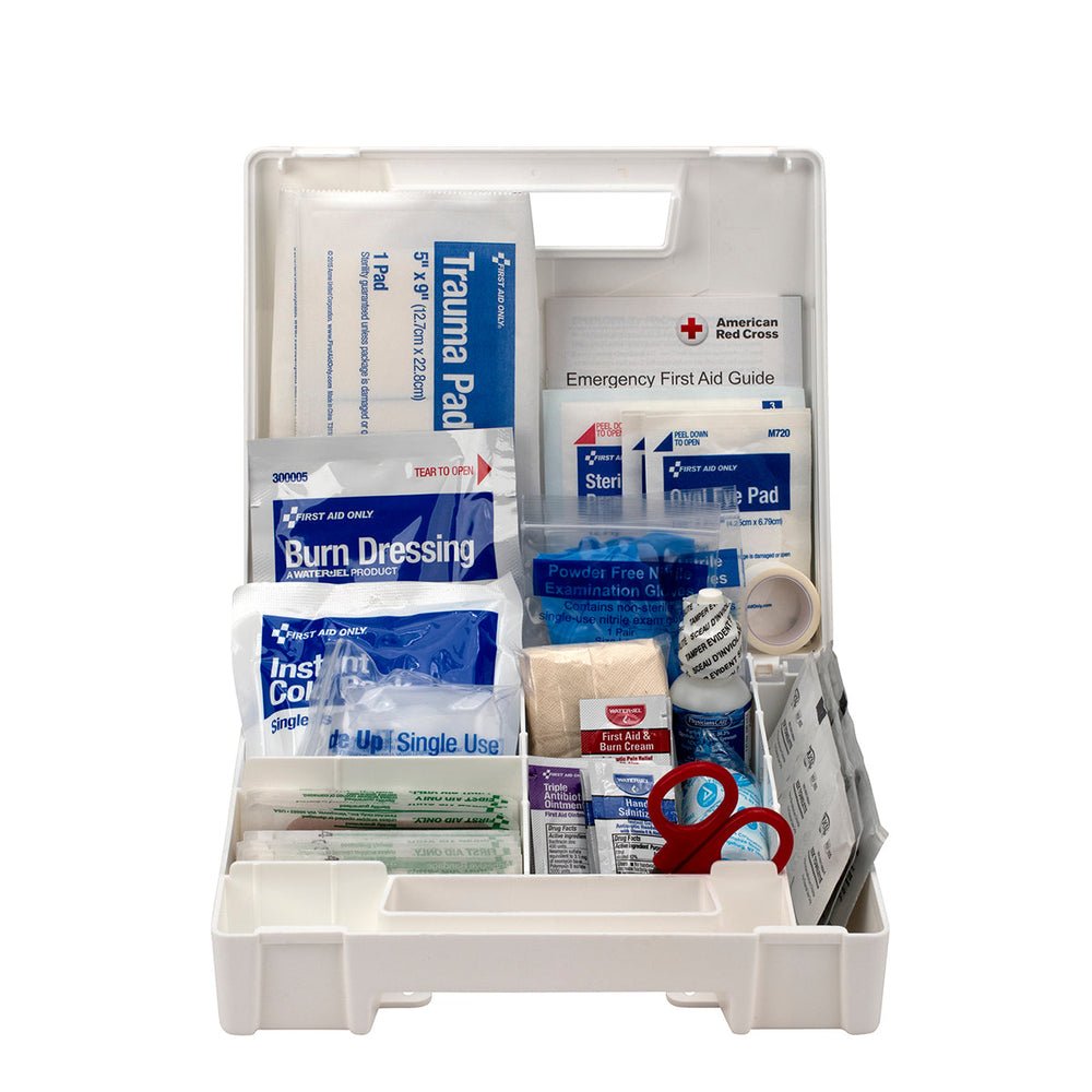 First Aid Only 25 Person ANSI A Plastic First Aid Kit with Dividers, ANSI 2021 Compliant